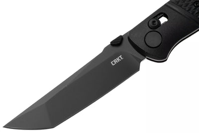 CRKT Ken Onion Counterpart Blackout Crossbar Lock Folding Knife 3.31" D2 Black Tanto Blade Handles
