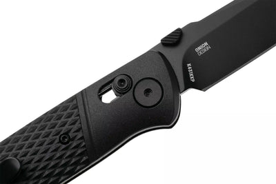 CRKT Ken Onion Counterpart Blackout Crossbar Lock Folding Knife 3.31" D2 Black Tanto Blade Handles
