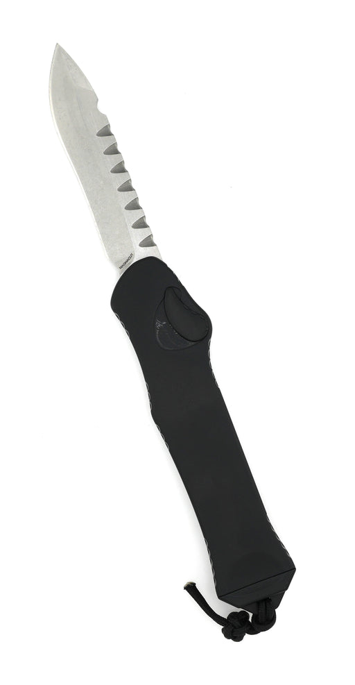 Heretic Hydra V3 H008-2A Black Aluminum Handle & Stonewash Recurve MagnaCut Knife from NORTH RIVER OUTDOORS