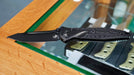 Microtech Signature Socom Bravo Manual Folding Knife 4" M390 Black DLC Tanto Titanium Handles Carbon Fiber Scales 261-1DLCTCFTIS from NORTH RIVER OUTDOORS