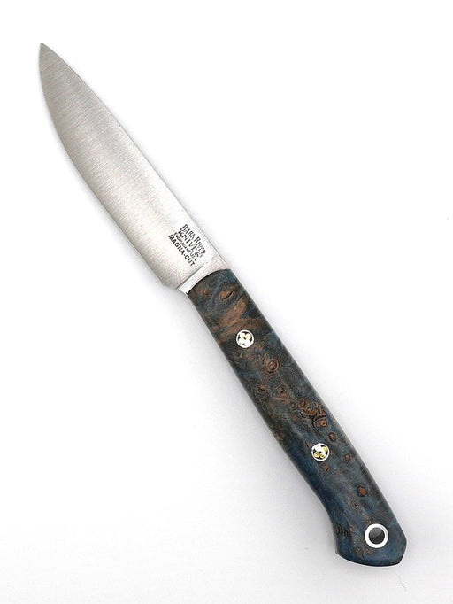 Bark River Little Creek II Field Knife MagnaCut Blue & Tan Maple Burl Handles (USA) from NORTH RIVER OUTDOORS