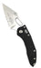 Microtech/Borka Blades 169-11 Auto Stitch 3.625" Stonewashed Spear Point Combo Blade Black Handles from NORTH RIVER OUTDOORS
