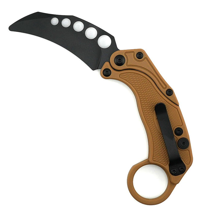 Reate Exo-K Karambit Gravity Knife Green Aluminum (3.1" Black PVD) from NORTH RIVER OUTDOORS