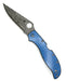 Spyderco Stretch 2XL Sprint Run Folding Knife 3.96" Damascus VG10 Core Plain Blade Blue Nishijin Glass Fiber Handles from NORTH RIVER OUTDOORS