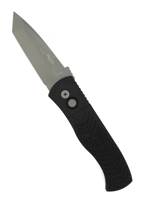 Pro-Tech E7T05 Emerson CQC7 Auto Folding Knife 3.25" 154CM Tanto Plain Blade Black Jigged Handles from NORTH RIVER OUTDOORS