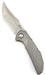 Reate Knives Tiger Liner Lock Flipper 3.75" M390 Satin Compound Recurve Tanto Blade, Bead Blasted Diamond Texture Milled Titanium Handles from NORTH RIVER OUTDOORS