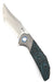 Reate Knives Tiger Liner Lock Flipper 3.75" M390 Satin Compound Recurve Tanto Blade, Crosscut Arctic Storm FatCarbon from NORTH RIVER OUTDOORS