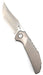 Reate Knives Tiger Liner Lock Flipper 3.75" M390 Satin Compound Recurve Tanto Blade, Bead Blasted Stripe Pattern Milled Titanium Handles from NORTH RIVER OUTDOORS