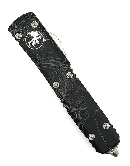 Custom Engraved Microtech 123-12 Ultratech Tanto Full Serrated Auto OTF Knife 3.46" from NORTH RIVER OUTDOORS