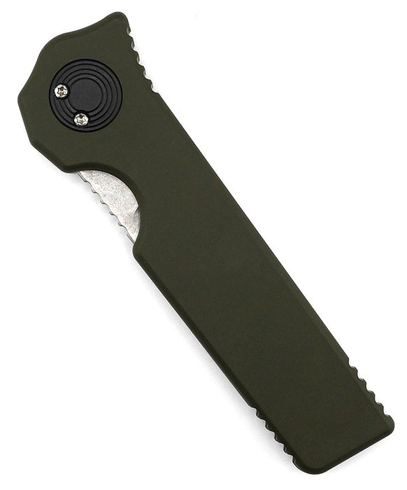 Asheville Steel Paragon Razor Straight Edge Gravity Knife S35VN OD Green Handle (USA) from NORTH RIVER OUTDOORS