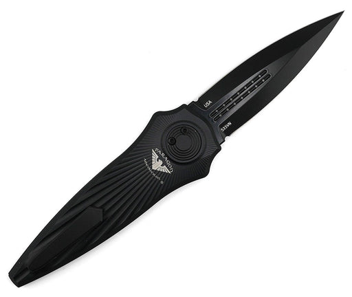 Asheville Steel Paragon Warlock-X Gen-2 Gravity Knife Black Star Burst Black Blade (USA) from NORTH RIVER OUTDOORS