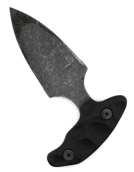 Stroup Knives SD1 Push Dagger EDC Fixed Blade Knife 2.5" 1095 Hand Carved Black G10 Handles Kydex Sheath from NORTH RIVER OUTDOORS