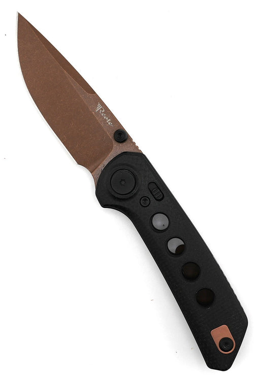 Reate PL-XT Black Micarta - Nitro-V - Copper PVD - Black G10 Inlay from NORTH RIVER OUTDOORS