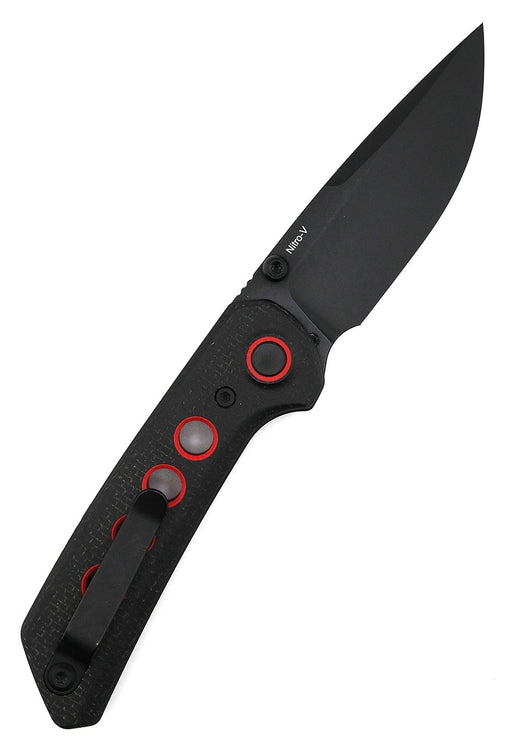 Reate PL-XT Black Micarta - Nitro-V - Black PVD - Red G10 Inlay from NORTH RIVER OUTDOORS