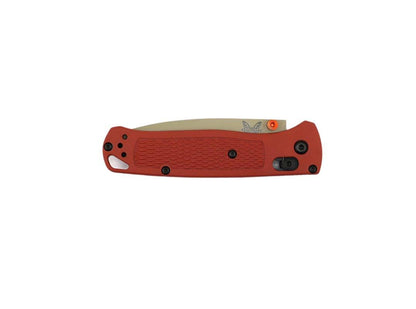 Benchmade 535TN-10 Bugout AXIS Folding Knife 3.24" S30V Desert Verde Cerakote Plain Blade, Rust Orange Grivory Handles - NORTH RIVER OUTDOORS
