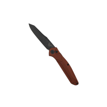 Benchmade 9400BK-03 Osborne Auto Knife 3.4" CPM-MagnaCut Black DLC Battlewashed Plain Blade, Burnt Copper Aluminum Handles - NORTH RIVER OUTDOORS