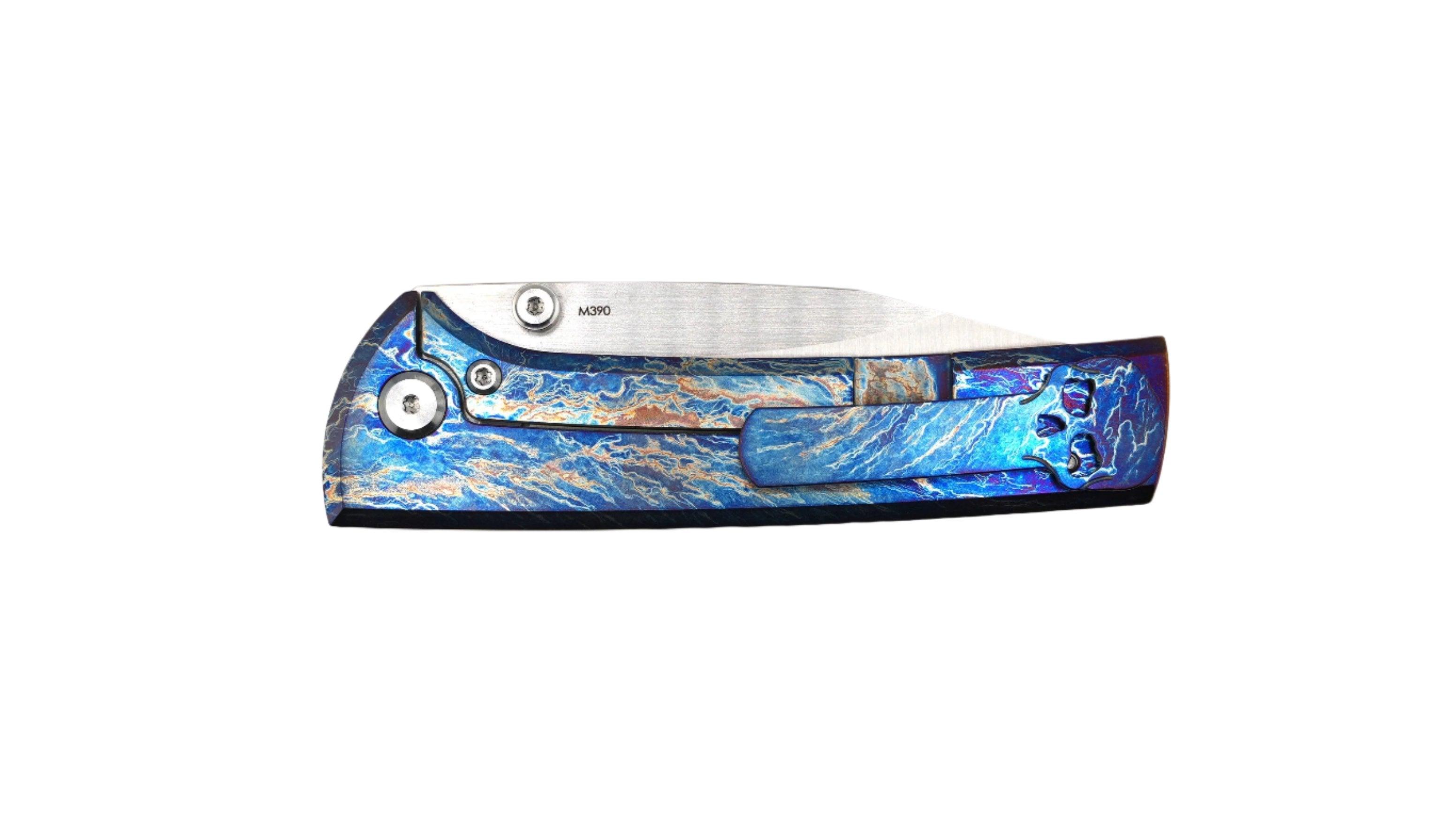 Custom Chaves Scapegoat Street Frame Lock Folding Knife Heat