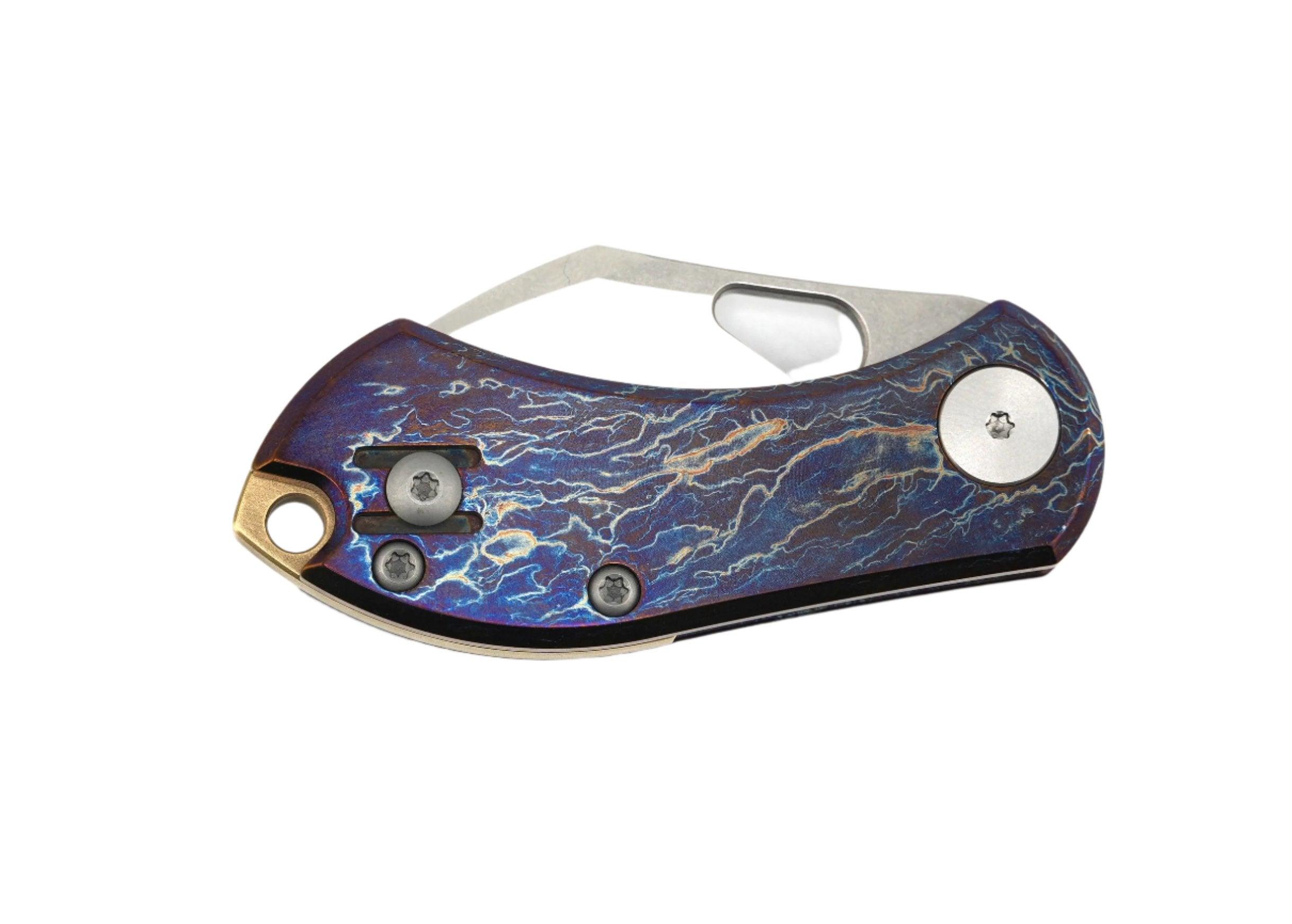 Custom GiantMouse ACE Nibbler Heat Antropic Titanium 20cv Folding Knife - NORTH RIVER OUTDOORS