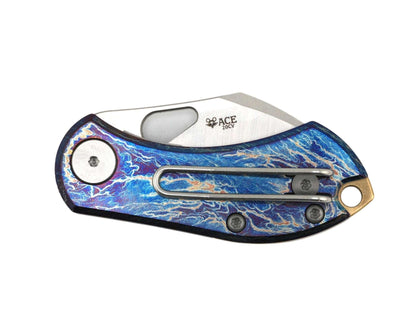 Custom GiantMouse ACE Nibbler Heat Antropic Titanium 20cv Folding Knife - NORTH RIVER OUTDOORS