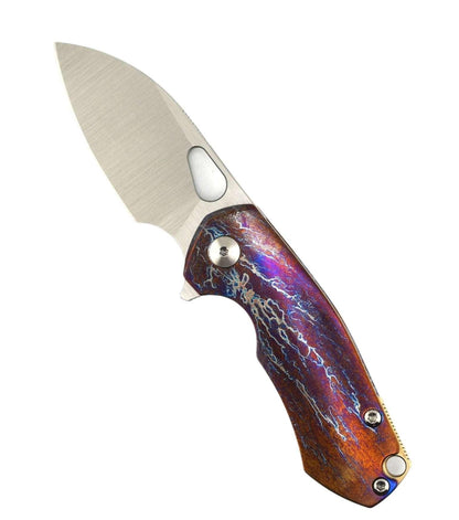 Custom GiantMouse ACE Riv Ti Framelock Heat Anodized Titanium Folding Knife - NORTH RIVER OUTDOORS