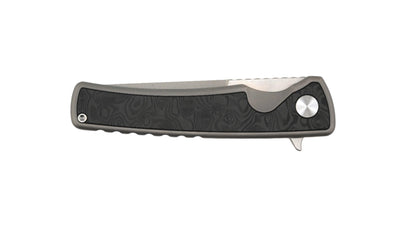 Mechforce Kilby Collab Integral Frame Lock Flipper Knife 3.375" M390 Stonewashed Japanese Tanto Blade, Glass Bead Blasted Integral Titanium Handle with Black Dunes FatCarbon Inlays - NORTH RIVER OUTDOORS