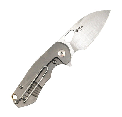 Custom GiantMouse ACE Riv Ti Framelock Single Side Heat Anodized Titanium Folding Knife - NORTH RIVER OUTDOORS