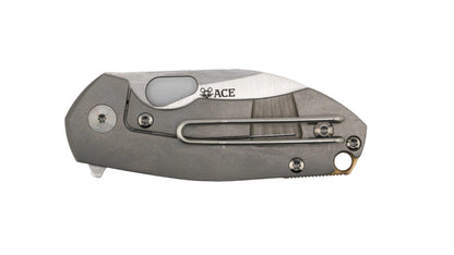 Custom GiantMouse ACE Riv Ti Framelock Single Side Heat Anodized Titanium Folding Knife - NORTH RIVER OUTDOORS