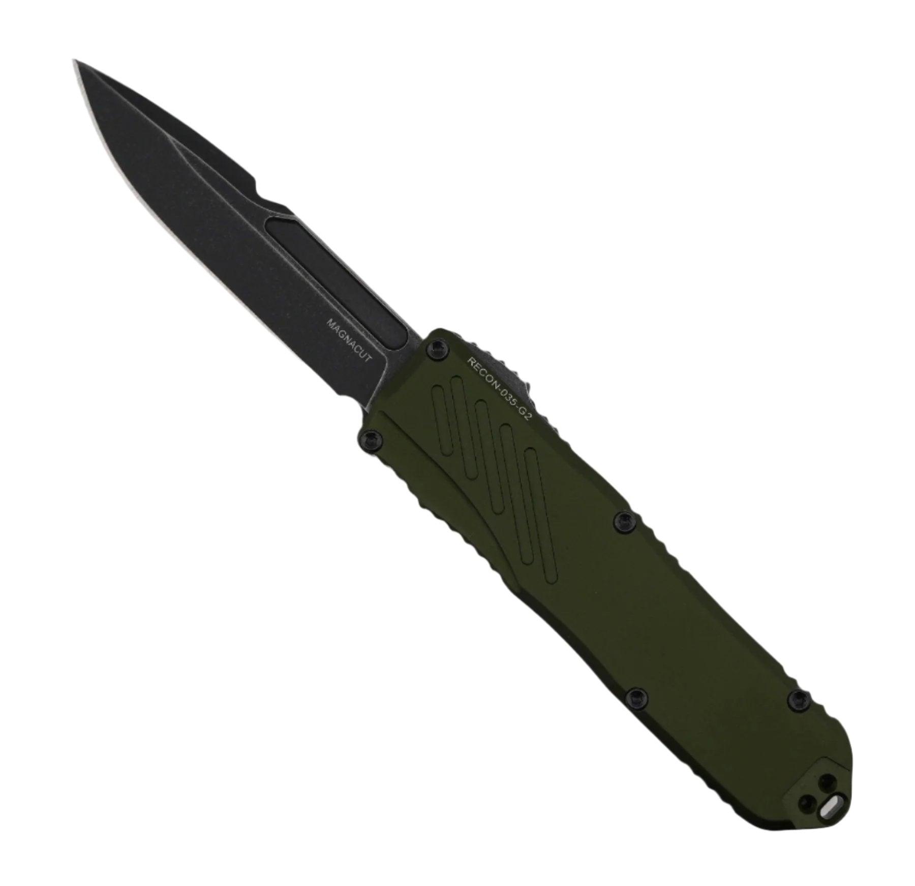 Guardian Tactical RECON-035 G2 Single Edge MagnaCut Dark Stonewash Blade OD Green Handle - NORTH RIVER OUTDOORS
