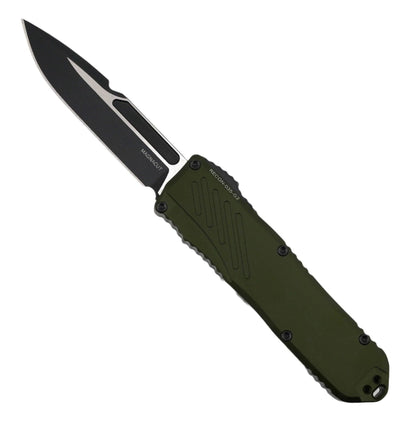 Guardian Tactical RECON-035 G2 Single Edge MagnaCut Two Tone Black Blade OD Green Handle - NORTH RIVER OUTDOORS