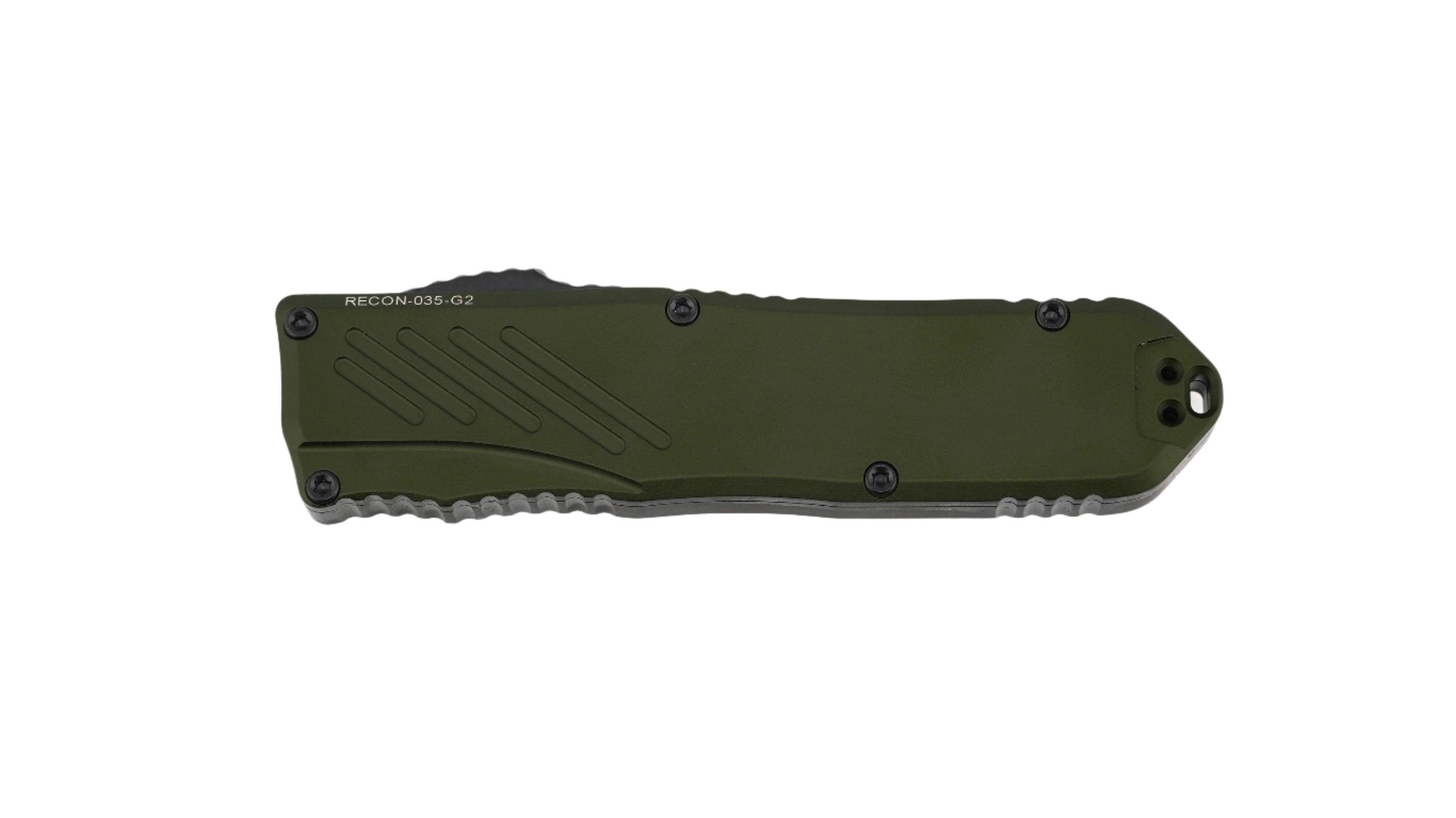 Guardian Tactical RECON-035 G2 Single Edge MagnaCut Two Tone Black Blade OD Green Handle - NORTH RIVER OUTDOORS