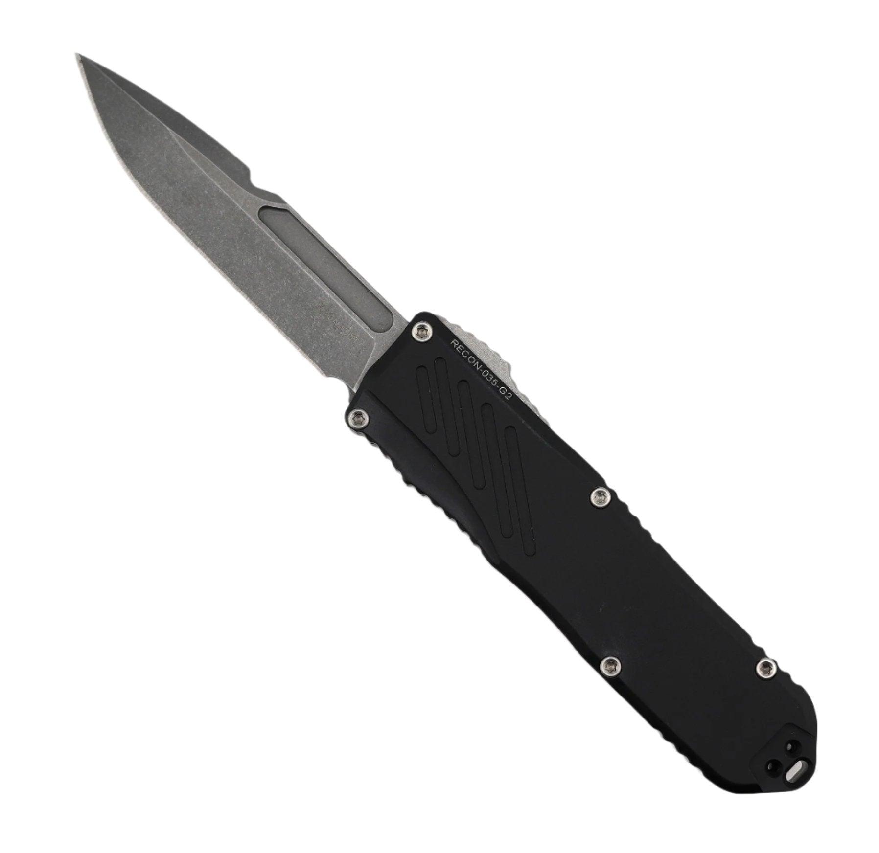 Guardian Tactical RECON-035 G2 Single Edge MagnaCut Stonewash Blade Black Handle - NORTH RIVER OUTDOORS