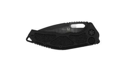 Heretic Knives Medusa Tactical Auto Folding Knife CPM-MagnaCut Black DLC Tanto Blade, Black Aluminum Handles with Black Traction Inlays - NORTH RIVER OUTDOORS