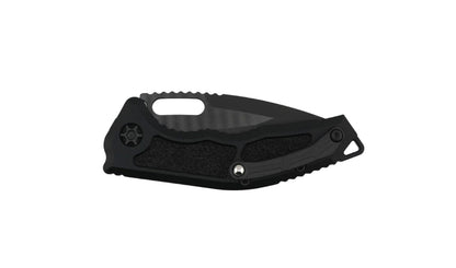 Heretic Knives Medusa Tactical Auto Folding Knife CPM-MagnaCut Black DLC Tanto Blade, Black Aluminum Handles with Black Traction Inlays - NORTH RIVER OUTDOORS