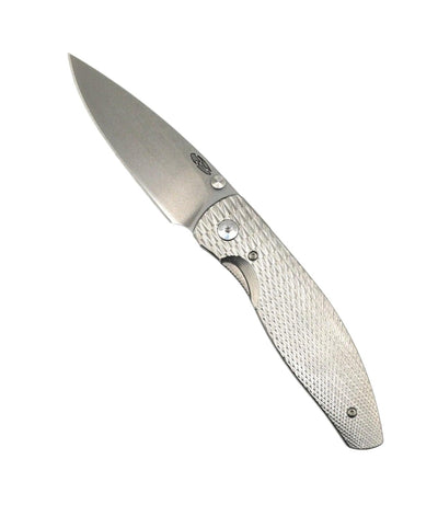 TRM Atom Liner Lock Lizard Skin Contoured 3D Titanium Scales Stonewashed 20CV - NORTH RIVER OUTDOORS