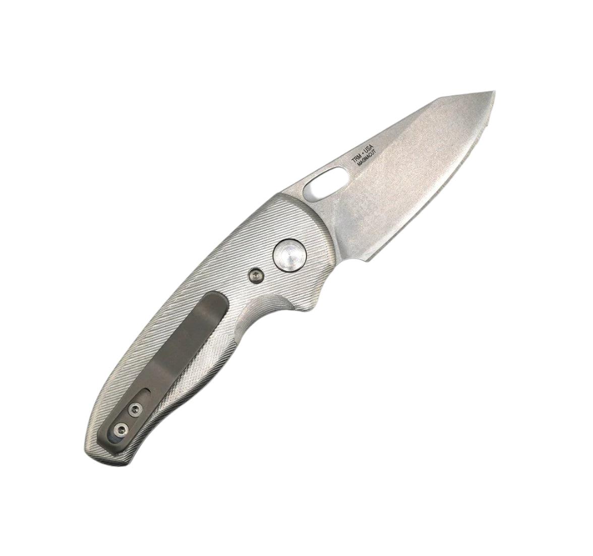 TRM Nerd Liner Lock Contoured 3D Titanium Scales Stonewashed CPM-MagnaCut - NORTH RIVER OUTDOORS