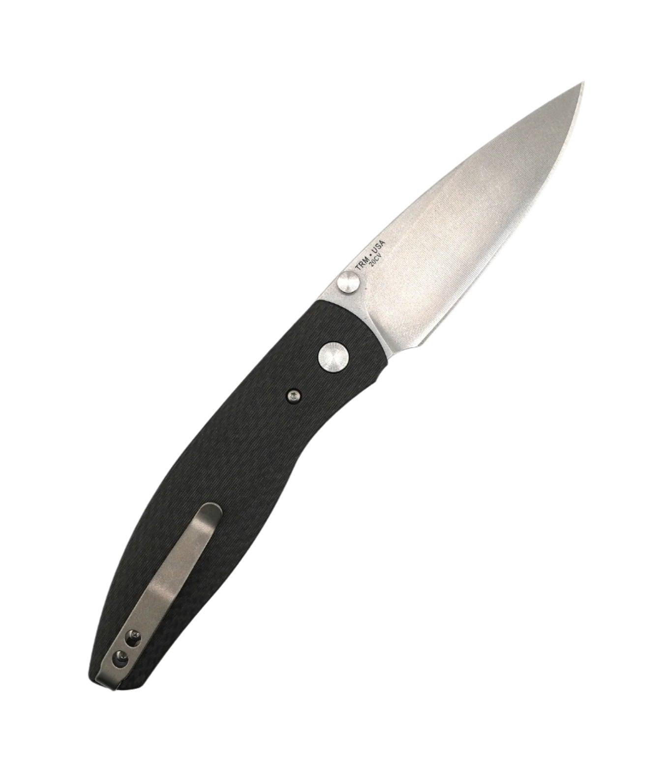 TRM Atom Liner Lock Carbon Fiber 3D Scales Stonewashed 20CV - NORTH RIVER OUTDOORS