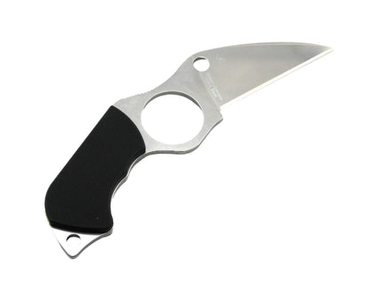 Spyderco Sal Glesser Swick 5 Large Hole Fixed Blade Neck Knife 2.73" LC200N Wharncliffe Plain Blade w/ Black G10 Handles, Boltaron Sheath with G-Clip, FB14P5 - NORTH RIVER OUTDOORS