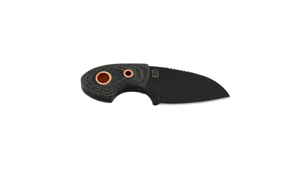 Boker 02BO084 Vox Knives Gnome Fixed 2.17" Black Sheepsfoot Blade w/ Black Micarta Handles with Copper Hardware - NORTH RIVER OUTDOORS