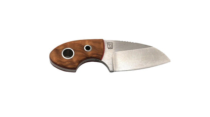 Boker Plus 02BO322 Vox Knives Gnome Fixed Neck Knife 2.17" Satin Sheepsfoot Blade w/ Olive Wood Handles with Red Liners 02BO322 - NORTH RIVER OUTDOORS
