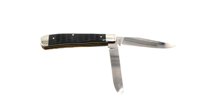 Boker Traditional Series 2.0 Trapper w/ Jigged Black Bone Handles D2 Plain Edge Blade Slipjoint 110824 - NORTH RIVER OUTDOORS