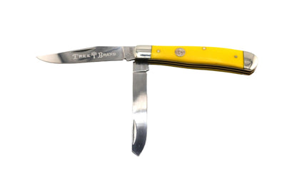 Boker Traditional Series 2.0 Trapper w/ Smooth Yellow Delrin Handles D2 Blade, Slipjoint 110834 - NORTH RIVER OUTDOORS