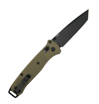 Benchmade 537BK-06 Bailout Axis Folding Knife 3.38" CPM-S30V Black Tanto w/ Ranger Green Grivory handles - NORTH RIVER OUTDOORS