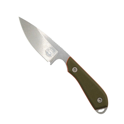 White River Knives M1 Pro Backpacker Fixed Blade 3.25" CPM-MagnaCut Stonewashed Drop Point Blade w/ Textured Green & Orange G10 Handles - NORTH RIVER OUTDOORS