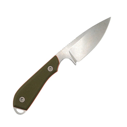 White River Knives M1 Pro Backpacker Fixed Blade 3.25" CPM-MagnaCut Stonewashed Drop Point Blade w/ Textured Green & Orange G10 Handles - NORTH RIVER OUTDOORS