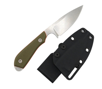 White River Knives M1 Pro Backpacker Fixed Blade 3.25" CPM-MagnaCut Stonewashed Drop Point Blade w/ Textured Green & Orange G10 Handles - NORTH RIVER OUTDOORS