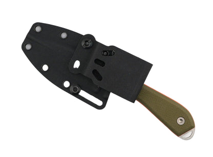 White River Knives M1 Pro Backpacker Fixed Blade 3.25" CPM-MagnaCut Stonewashed Drop Point Blade w/ Textured Green & Orange G10 Handles - NORTH RIVER OUTDOORS