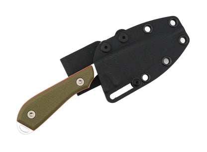 White River Knives M1 Pro Backpacker Fixed Blade 3.25" CPM-MagnaCut Stonewashed Drop Point Blade w/ Textured Green & Orange G10 Handles - NORTH RIVER OUTDOORS