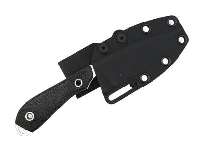 White River Knives M1 Caper Fixed Blade 3" CPM-MagnaCut Stonewashed Drop Point Blade w/ Black Burlap Micarta Handles - NORTH RIVER OUTDOORS