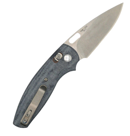 TRM BullDog River-Lok Denim Micarta 3D Contoured Smooth Stonewashed 20CV - NORTH RIVER OUTDOORS