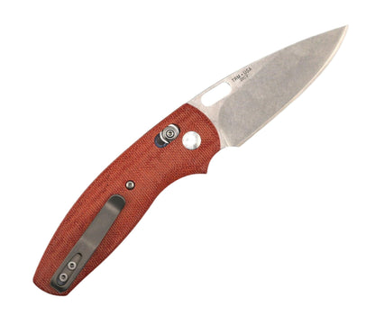 TRM BullDog River-Lok Autumn Orange Micarta 3D Contoured Smooth Stonewashed 20CV - NORTH RIVER OUTDOORS